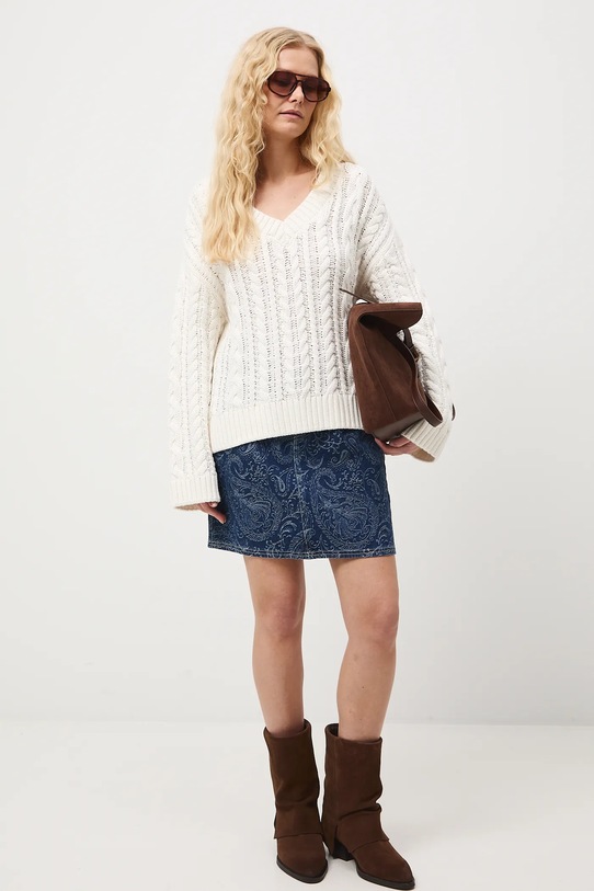 Medicine sweter bawełniany RS26-SWD101 beżowy RS26