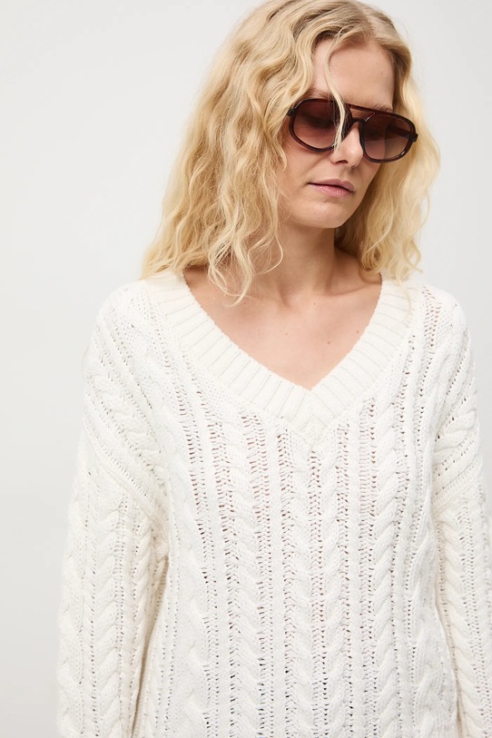 Medicine sweter bawełniany beżowy RS26-SWD101