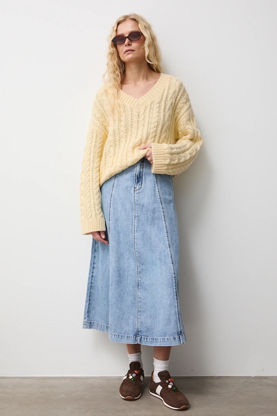 Medicine sweter bawełniany bawełna żółty RS26-SWD101