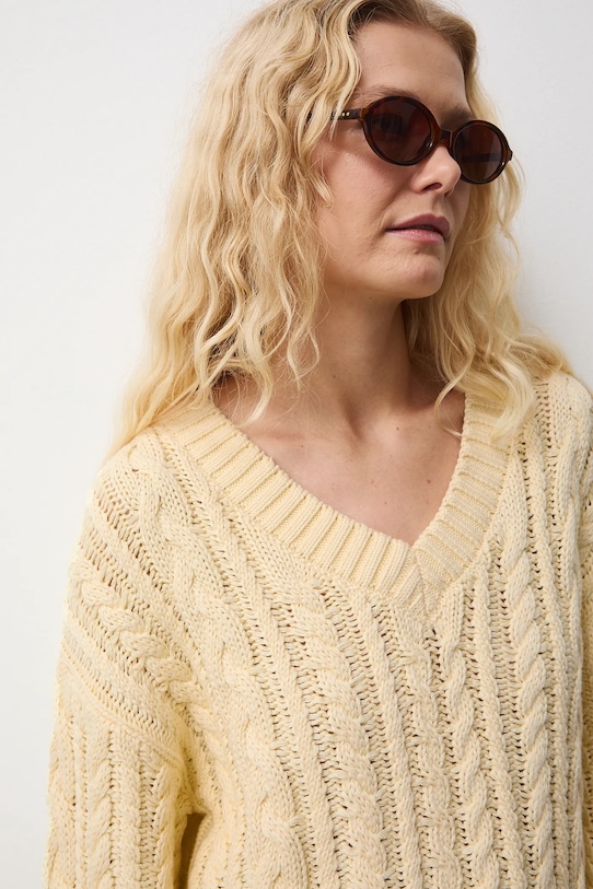 Medicine sweter bawełniany żółty RS26-SWD101