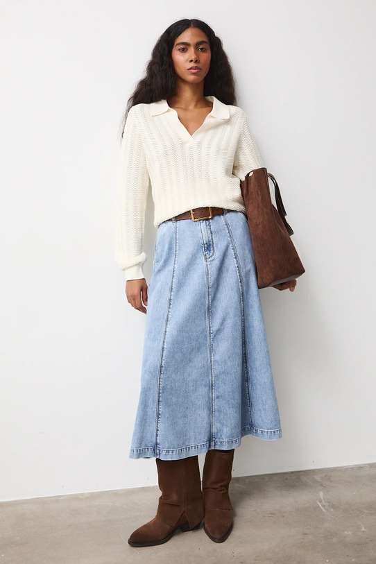 Medicine sweter bawełniany bawełna beżowy RS26-SWD200