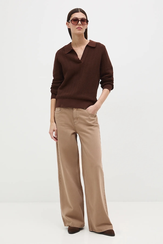 Medicine sweter bawełniany RS26-SWD200 brązowy RS26