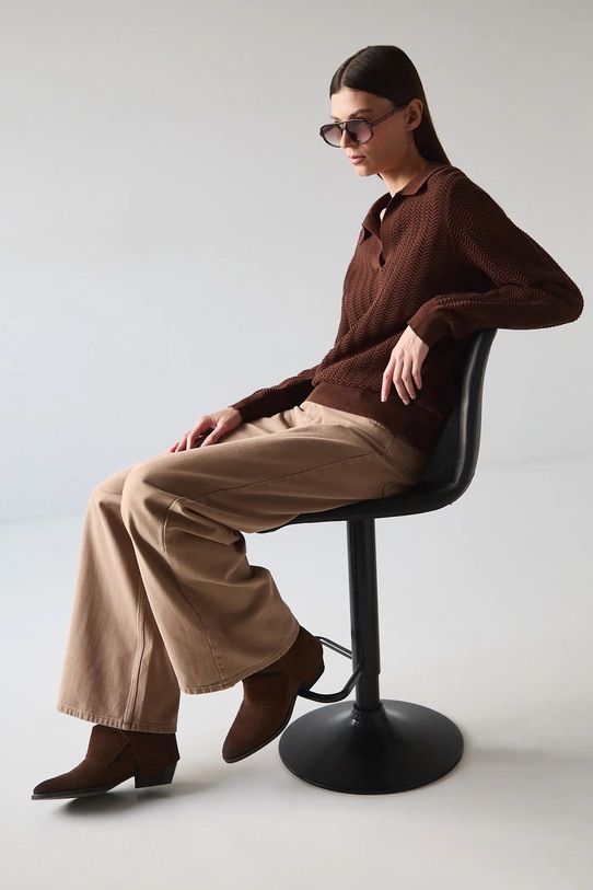 Medicine sweter bawełniany brązowy RS26-SWD200