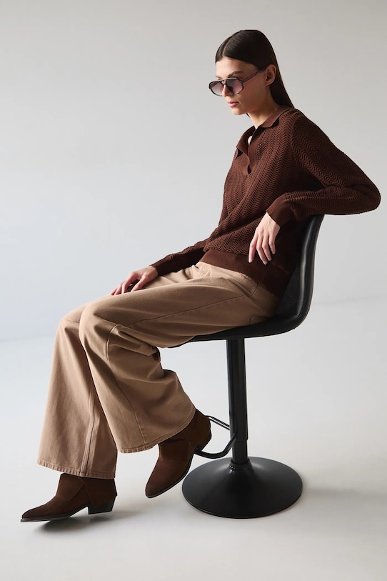 Medicine sweter bawełniany brązowy RS26-SWD200