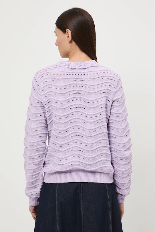 Odzież Sweter bawełniany damski ażurowy RS26-SWD282 fioletowy