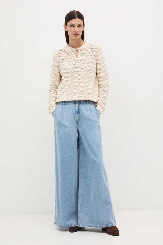 Medicine sweter bawełniany regular beżowy RS26-SWD282