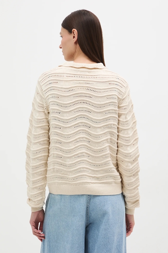 Odzież Sweter bawełniany damski ażurowy RS26-SWD282 beżowy