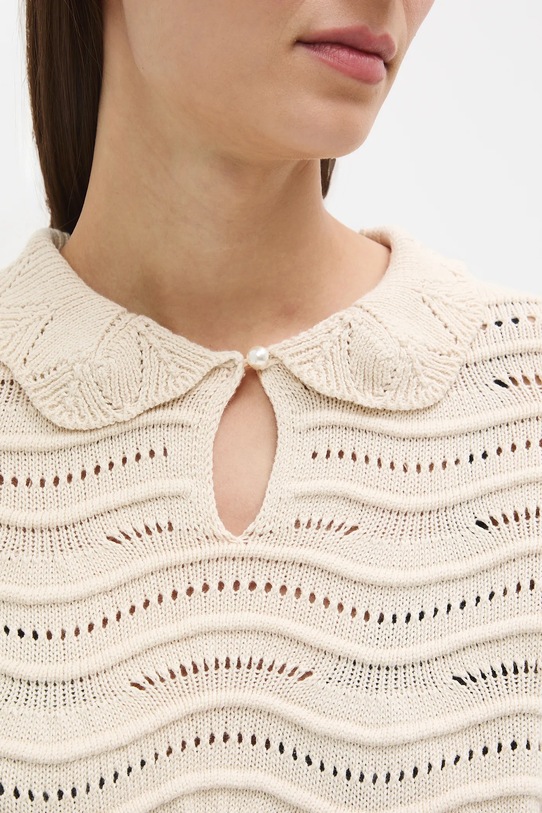 Medicine sweter bawełniany RS26-SWD282 beżowy