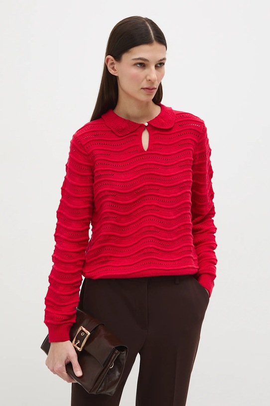 Medicine sweter bawełniany RS26-SWD282 czerwony RS26