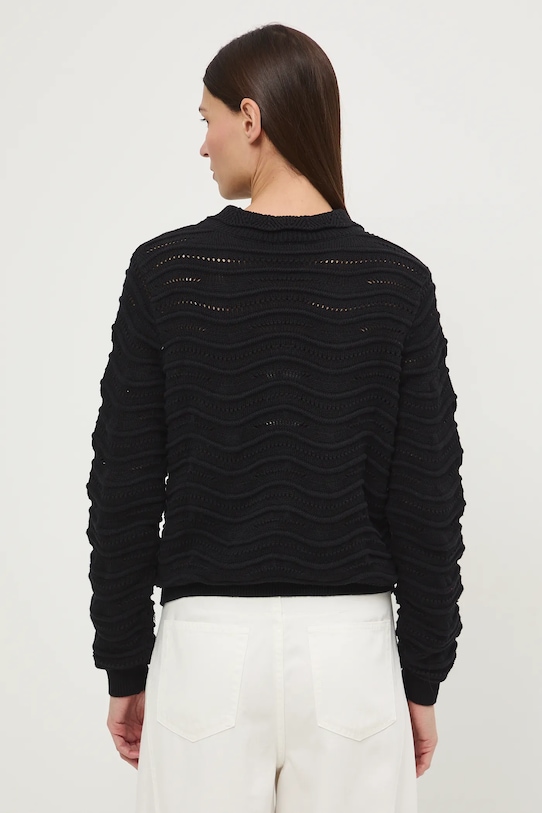 Odzież Sweter bawełniany damski ażurowy RS26-SWD282 czarny