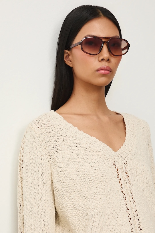 Medicine sweter bawełniany beżowy RS26-SWD300