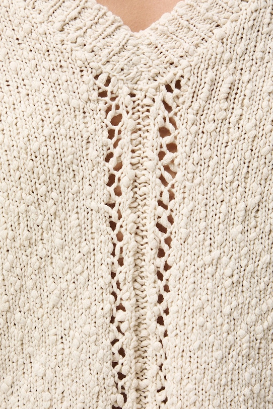 Medicine sweter bawełniany RS26-SWD300 beżowy