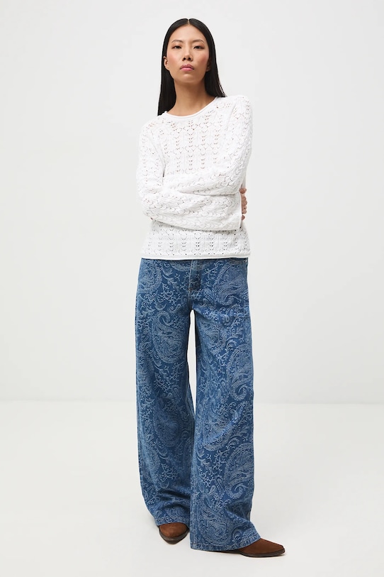 Medicine sweter bawełniany bawełna biały RS26-SWD305