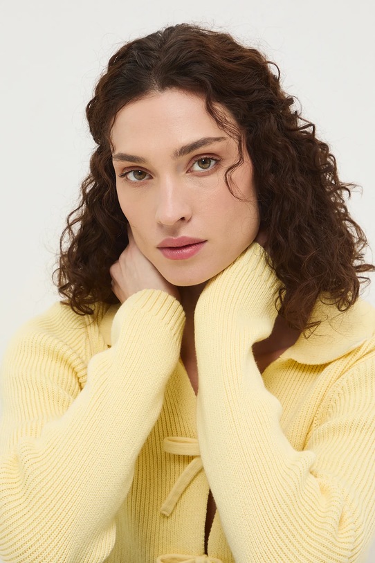 Odzież Medicine kardigan bawełniany RS26-SWD404 żółty