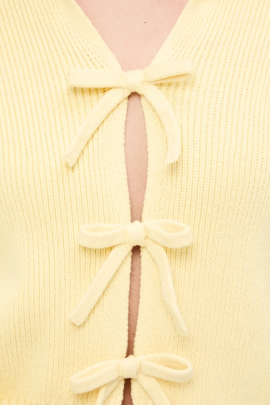 Medicine kardigan bawełniany żółty RS26-SWD404