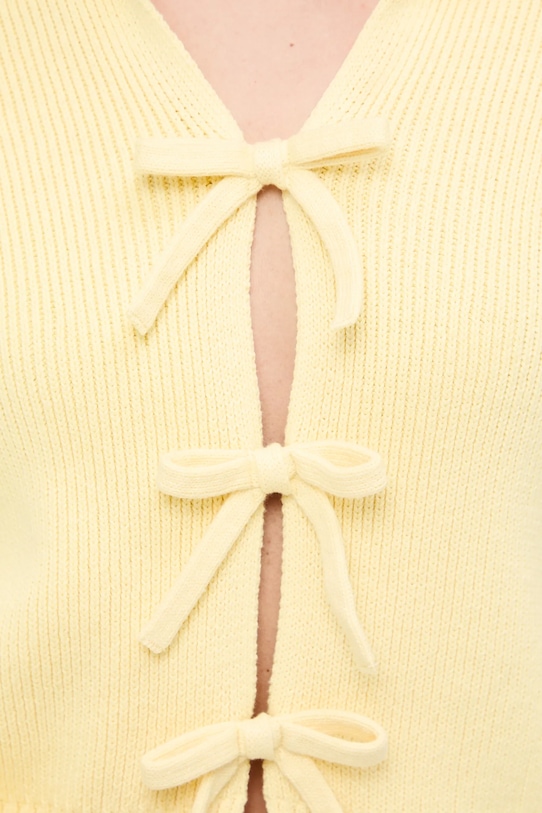 Medicine kardigan bawełniany żółty RS26-SWD404