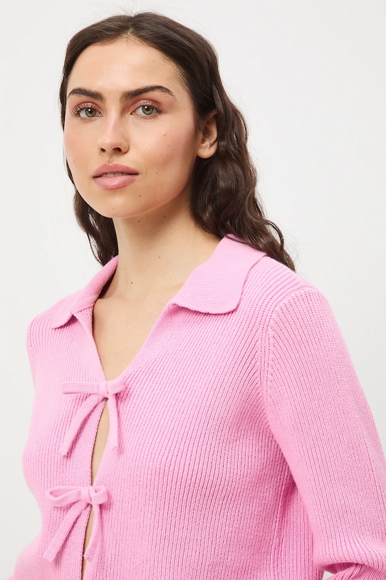 Medicine kardigan bawełniany RS26-SWD404 różowy