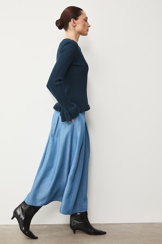 Svetr dámský se strukturovanou viskózou RS26-SWD406 tyrkysová RS26