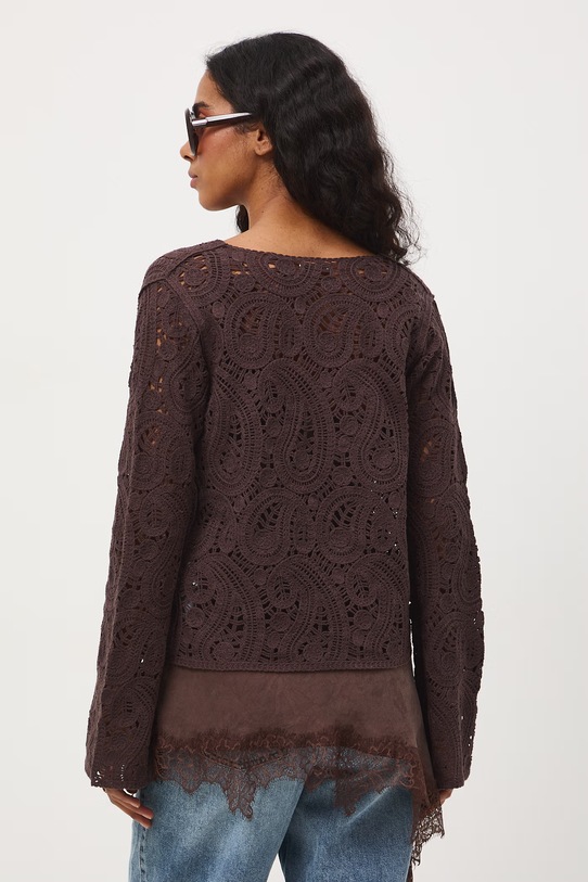 Odzież Medicine sweter damski ażurowy RS26-SWD504 brązowy