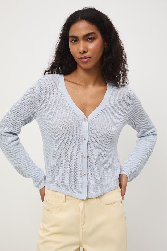 Medicine kardigan damski lniany niebieski RS26-SWD505
