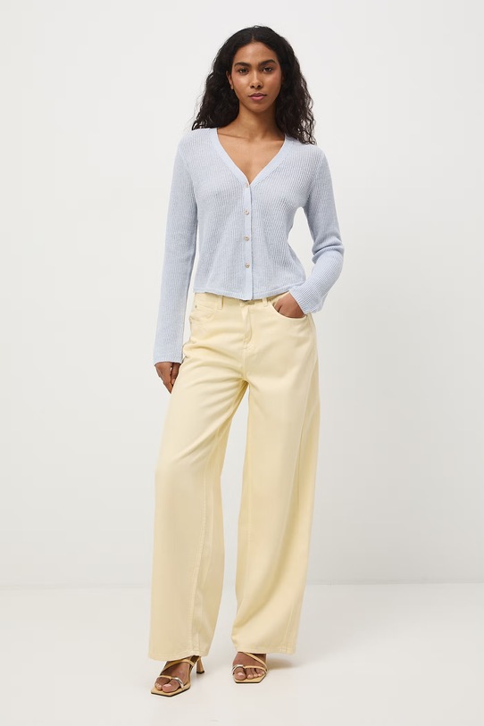 Medicine kardigan damski lniany RS26-SWD505 niebieski RS26