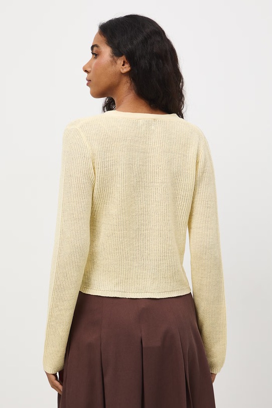 Oblečenie Dámsky ľanový kardigán RS26-SWD505 žltá