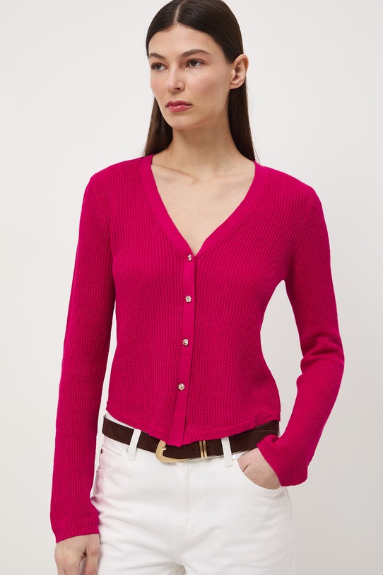 Medicine kardigan damski lniany RS26-SWD505 różowy RS26