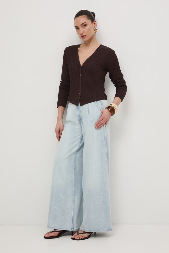 Medicine kardigan damski lniany RS26-SWD505 brązowy RS26