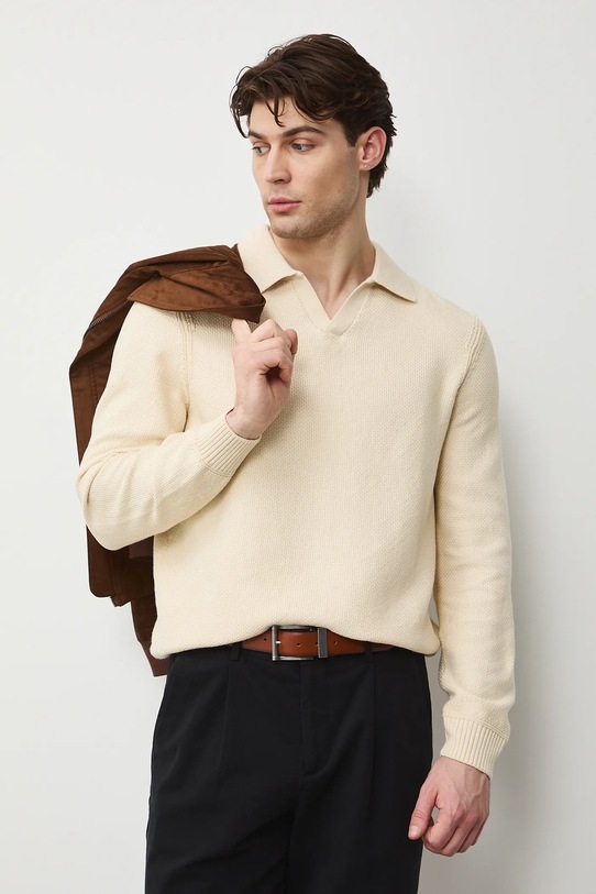 Medicine sweter bawełniany bawełna beżowy RS26-SWM302