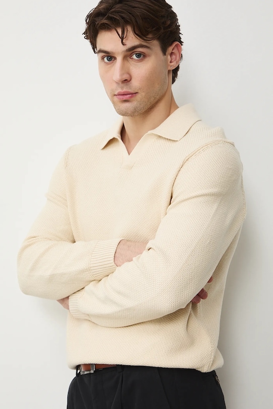 Medicine sweter bawełniany beżowy RS26-SWM302