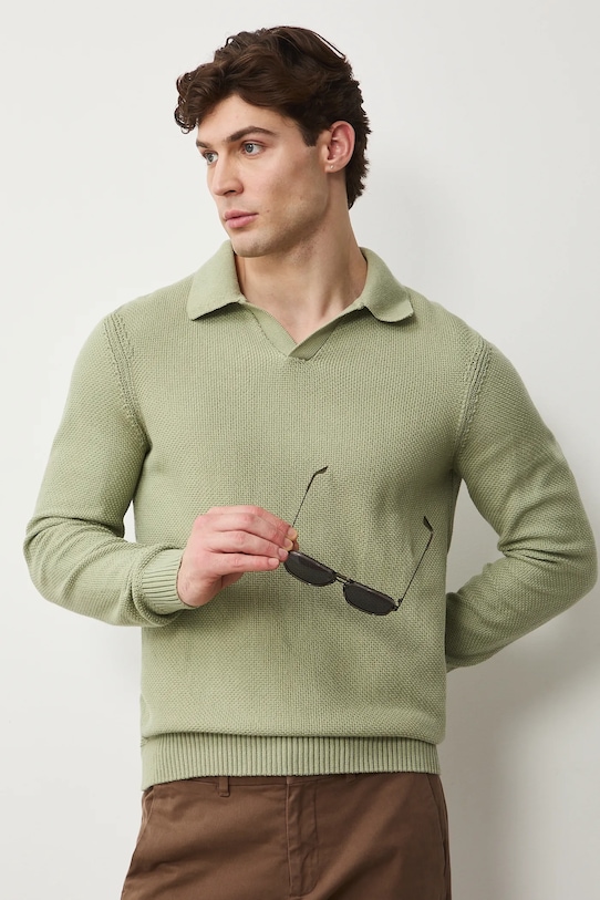 Medicine sweter bawełniany bawełna zielony RS26-SWM302