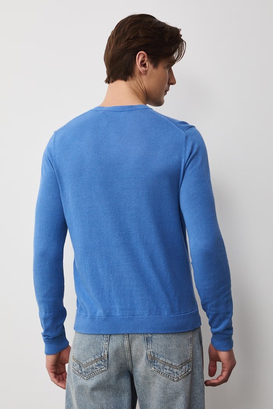 Odzież Medicine sweter męski z bawełny i lnu RS26-SWM500 niebieski