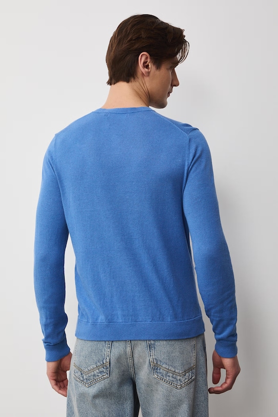 Odzież Medicine sweter męski z bawełny i lnu RS26-SWM500 niebieski
