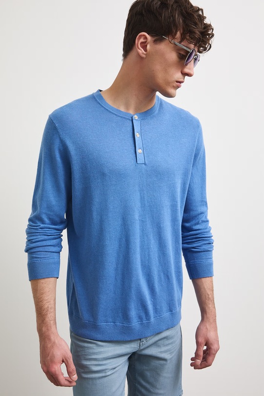 Oblečení Svetr pánský se lnem RS26-SWM500 modrá