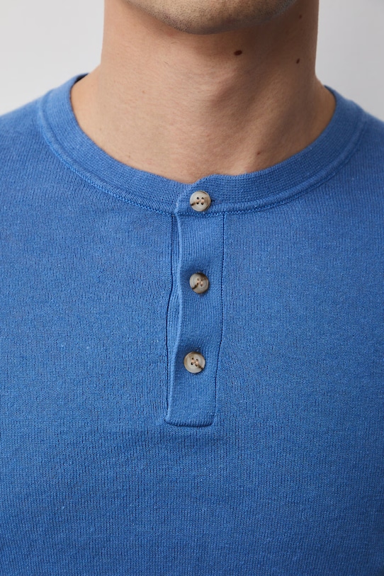 Medicine sweter męski z bawełny i lnu RS26-SWM500 niebieski