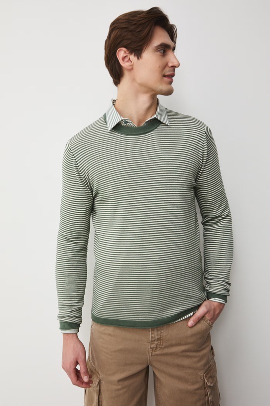 Medicine sweter męski bawełniany RS26-SWM501 zielony RS26