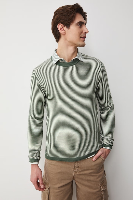 Medicine sweter męski bawełniany RS26-SWM501 zielony RS26