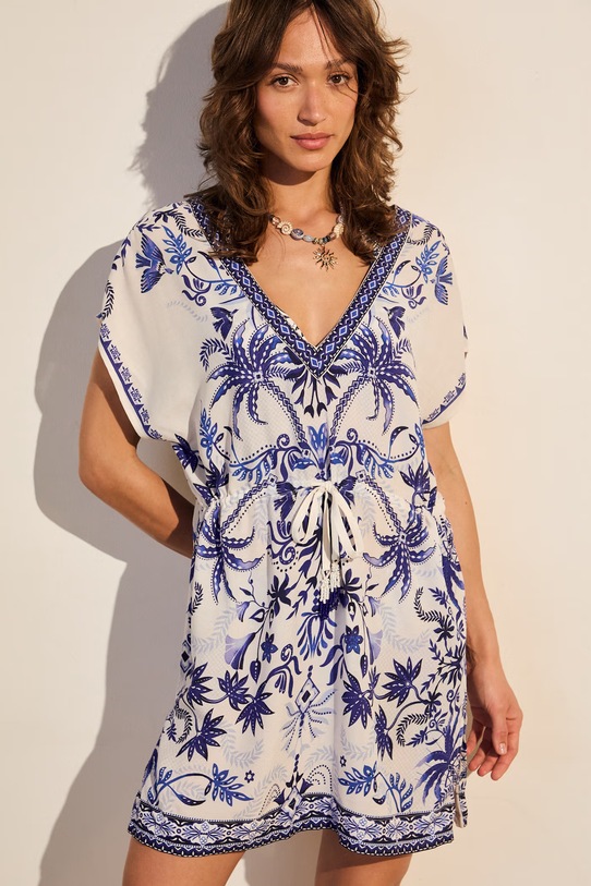 Narzutka plażowa damska z wiskozy RS26-SYD900 multicolor RS26