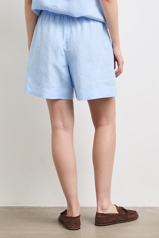 Odzież Szorty damskie lniane regular waist gładkie RS26-SZD903 niebieski