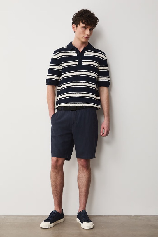 Medicine szorty chino męskie z lnem RS26-SZM073 granatowy RS26