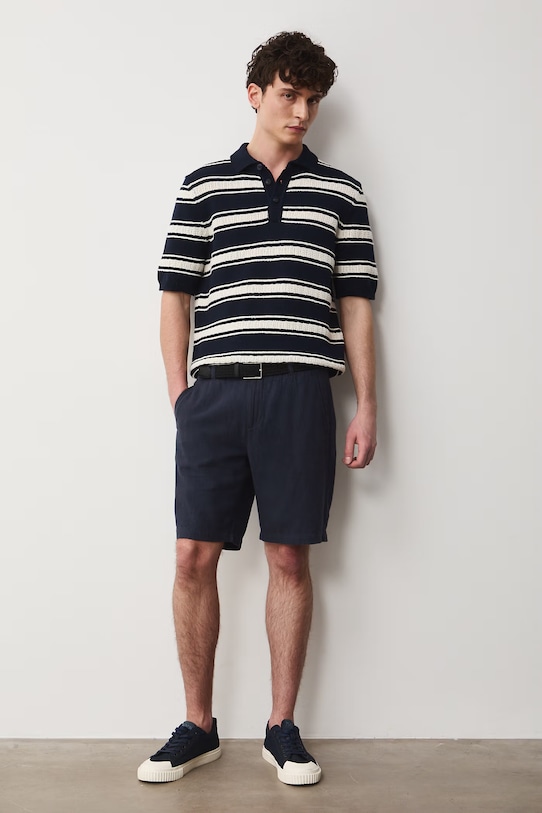 Medicine szorty chino męskie z lnem RS26-SZM073 granatowy RS26