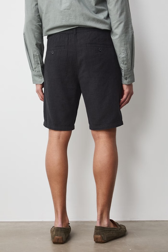 Odzież Medicine szorty chino męskie z lnem RS26-SZM073 czarny