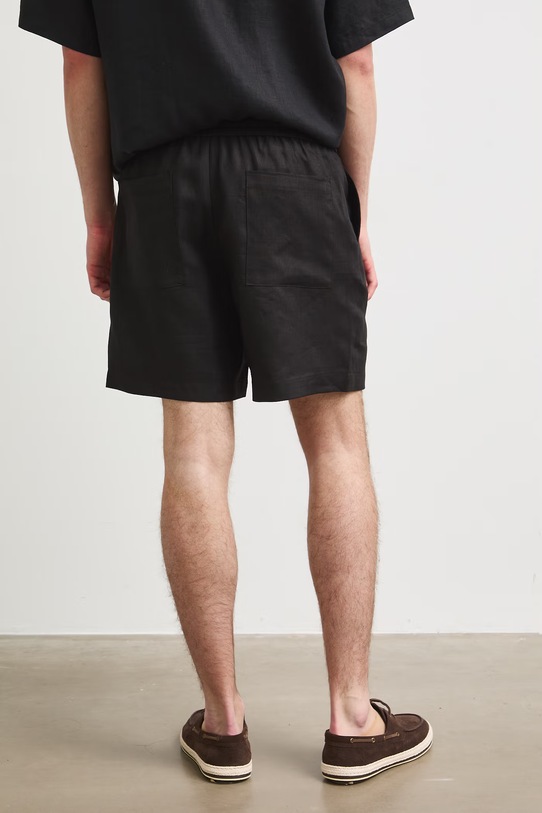 Oblečenie Šortky chino pánske ľanové regular waist RS26-SZM090 čierna