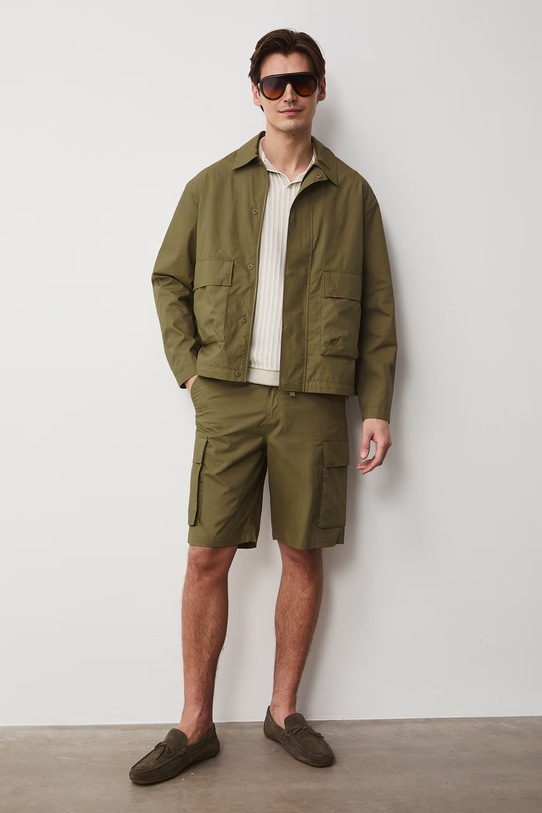 Szorty cargo męskie bawełniane zielony RS26-SZM504