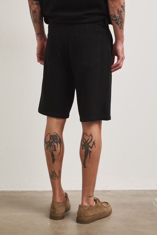 Odzież Medicine szorty chino męskie z lnem RS26-SZM821 czarny