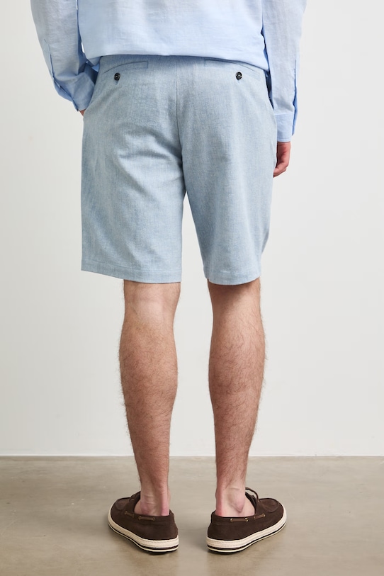 Odzież Szorty chino męskie z dodatkiem lnu regular waist RS26-SZM904 niebieski