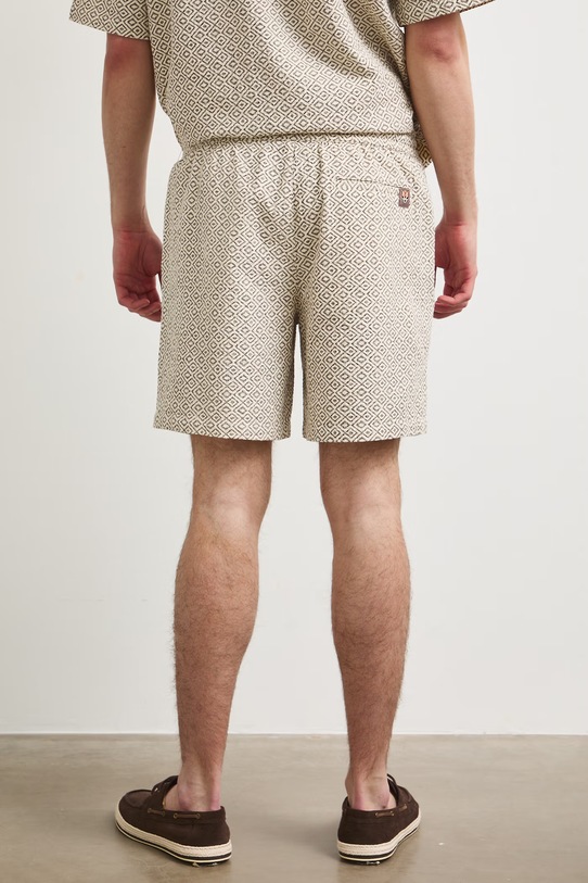 Odzież Szorty męskie z lnem regular waist RS26-SZM921 brązowy