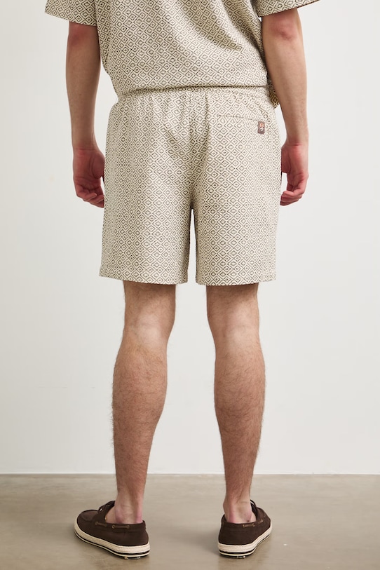 Odzież Szorty męskie z lnem regular waist RS26-SZM921 brązowy