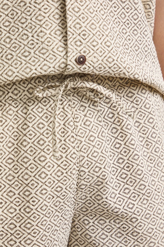 Szorty męskie z lnem regular waist RS26-SZM921 brązowy