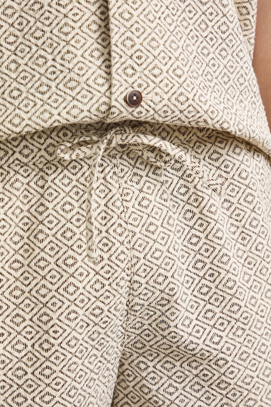 Szorty męskie z lnem regular waist RS26-SZM921 brązowy